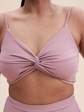 Wilfred Ribbed Twist Bralette in Dusty Mauve